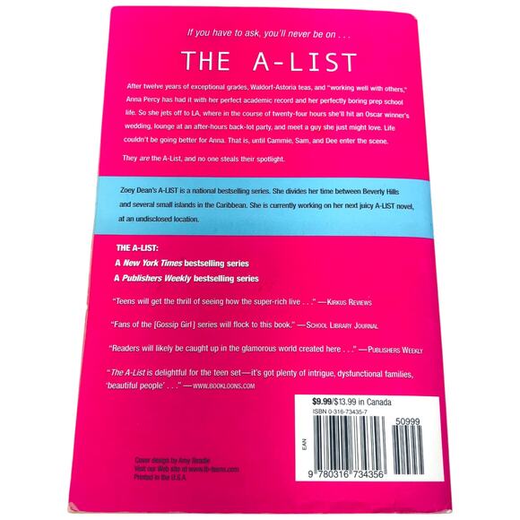 The A-List a Novel by Zoey Dean 17th Street Productions 2003 1st Edition - Picture 2 of 9